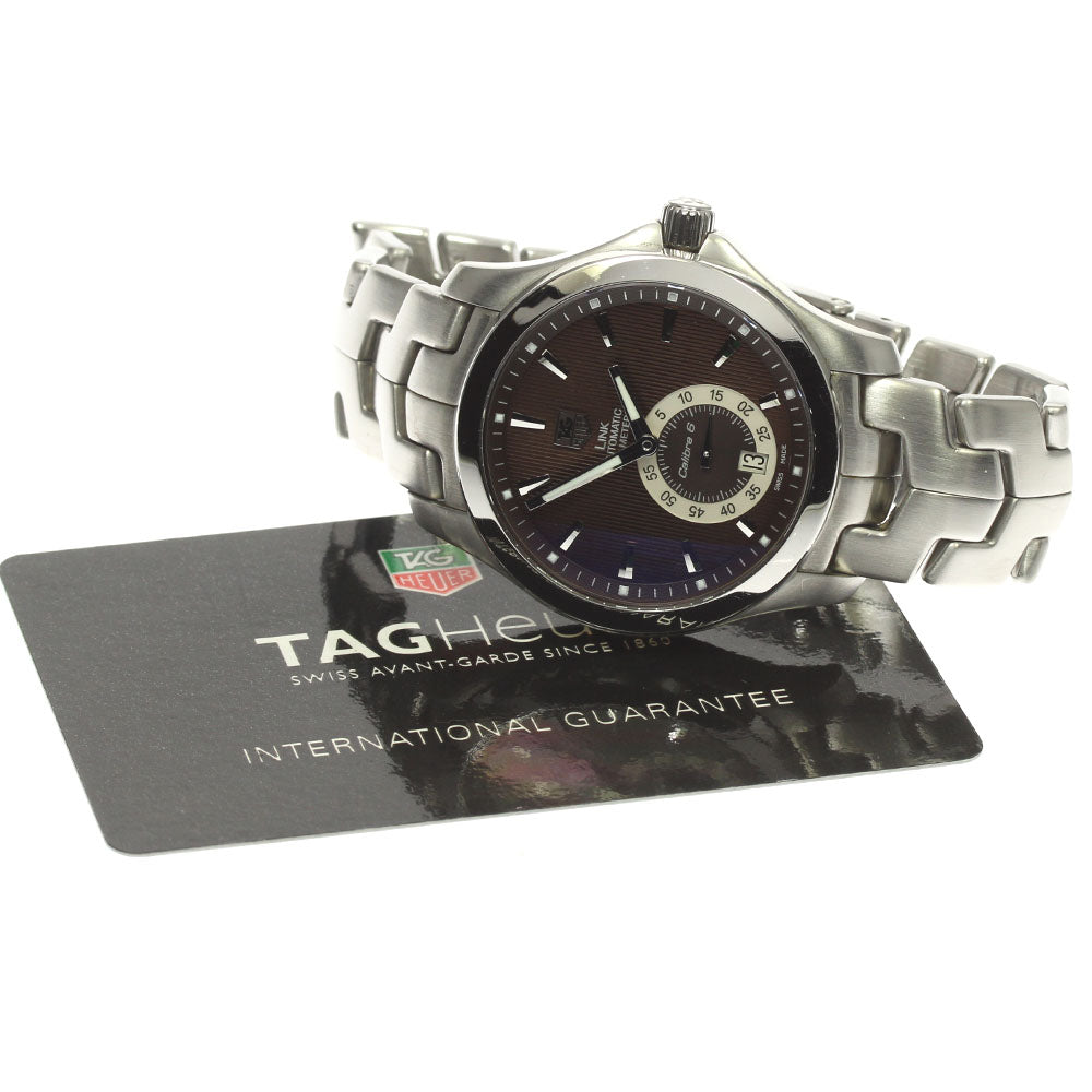 TAG HEUER Link Caliber 6 WJF211C Date Brown Dial Automatic Men's Watch_800859