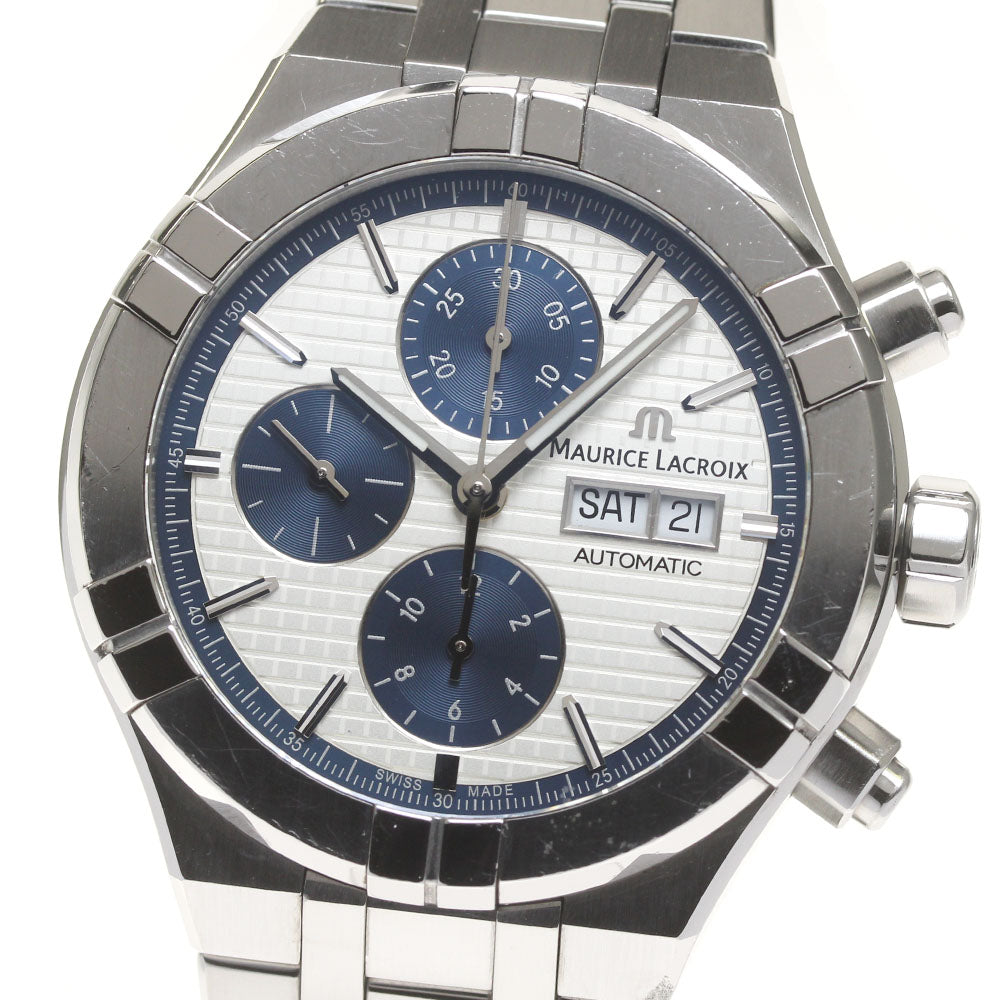 MAURICE LACROIX icon AI6038-SS002-131-1 Chronograph Silver / navy