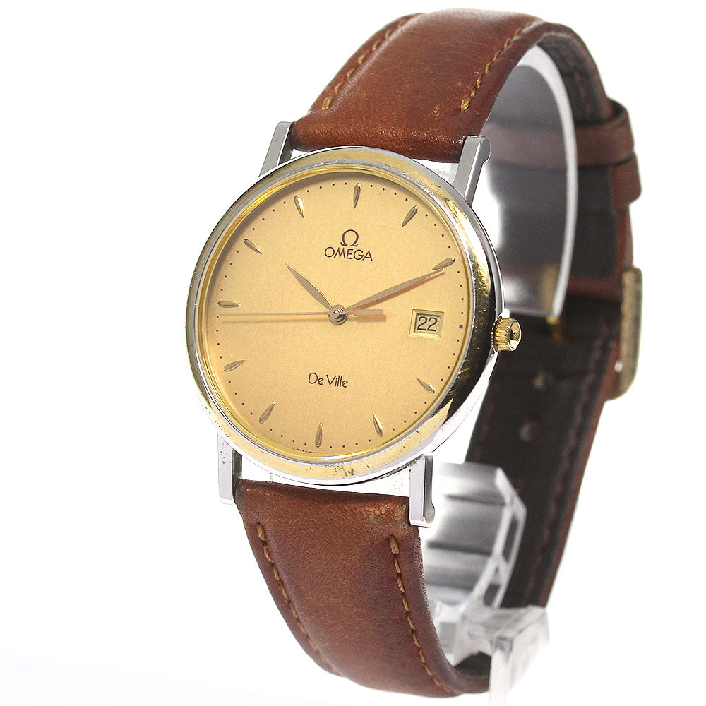 OMEGA De Ville Date gold Dial Quartz Men's Watch_806125
