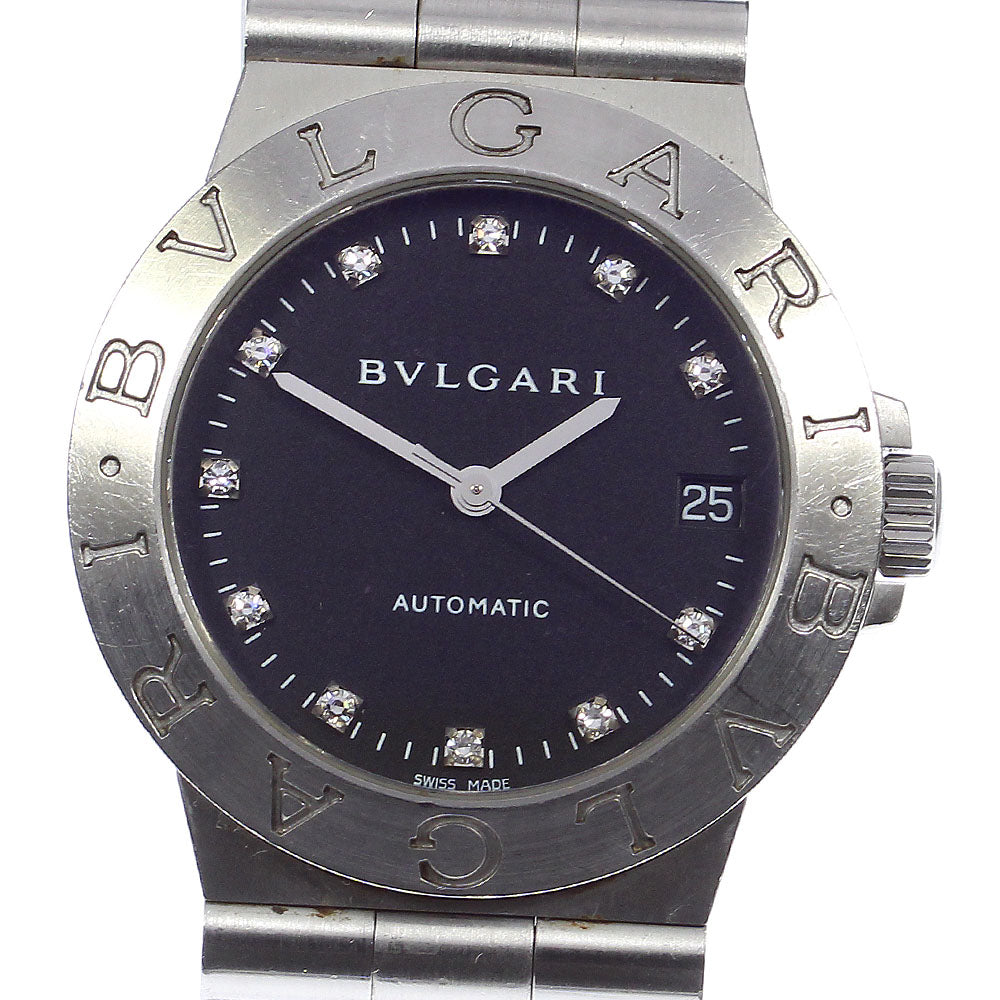 BVLGARI Diagono LCV35S Date 11P diamond black Dial Automatic Men's Watch_807614