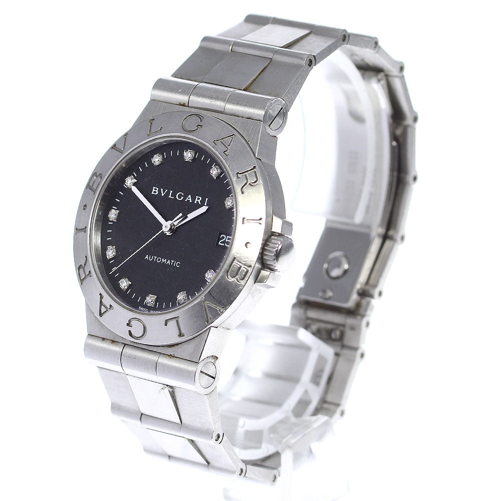 BVLGARI Diagono LCV35S Date 11P diamond black Dial Automatic Men's Watch_807614