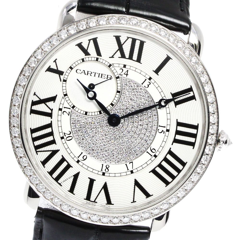 CARTIER Rondolui WR007004 K18WG diamond bezel Hand Winding Men's Watch_808807