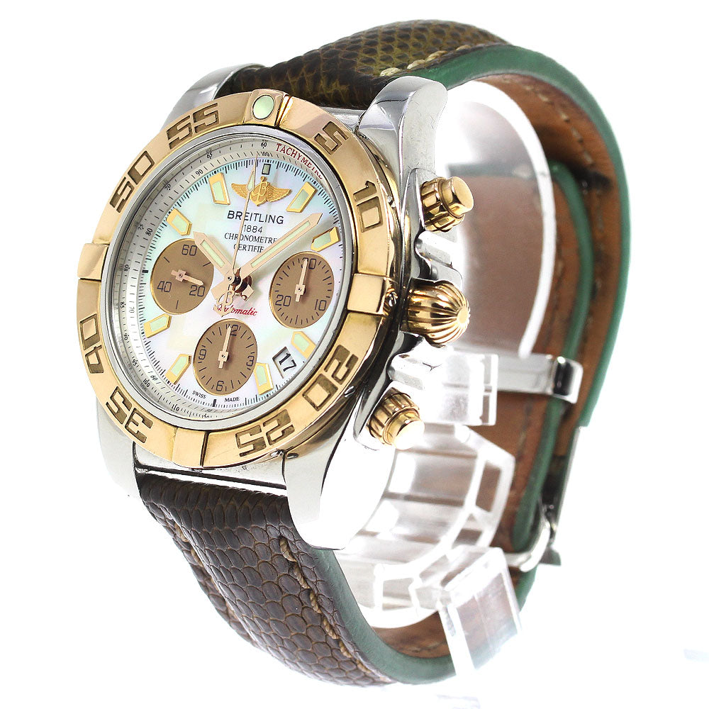 BREITLING Chronomat41 CB0140 PG bezel White shell / gold Dial Automatic Men's Watch_809281