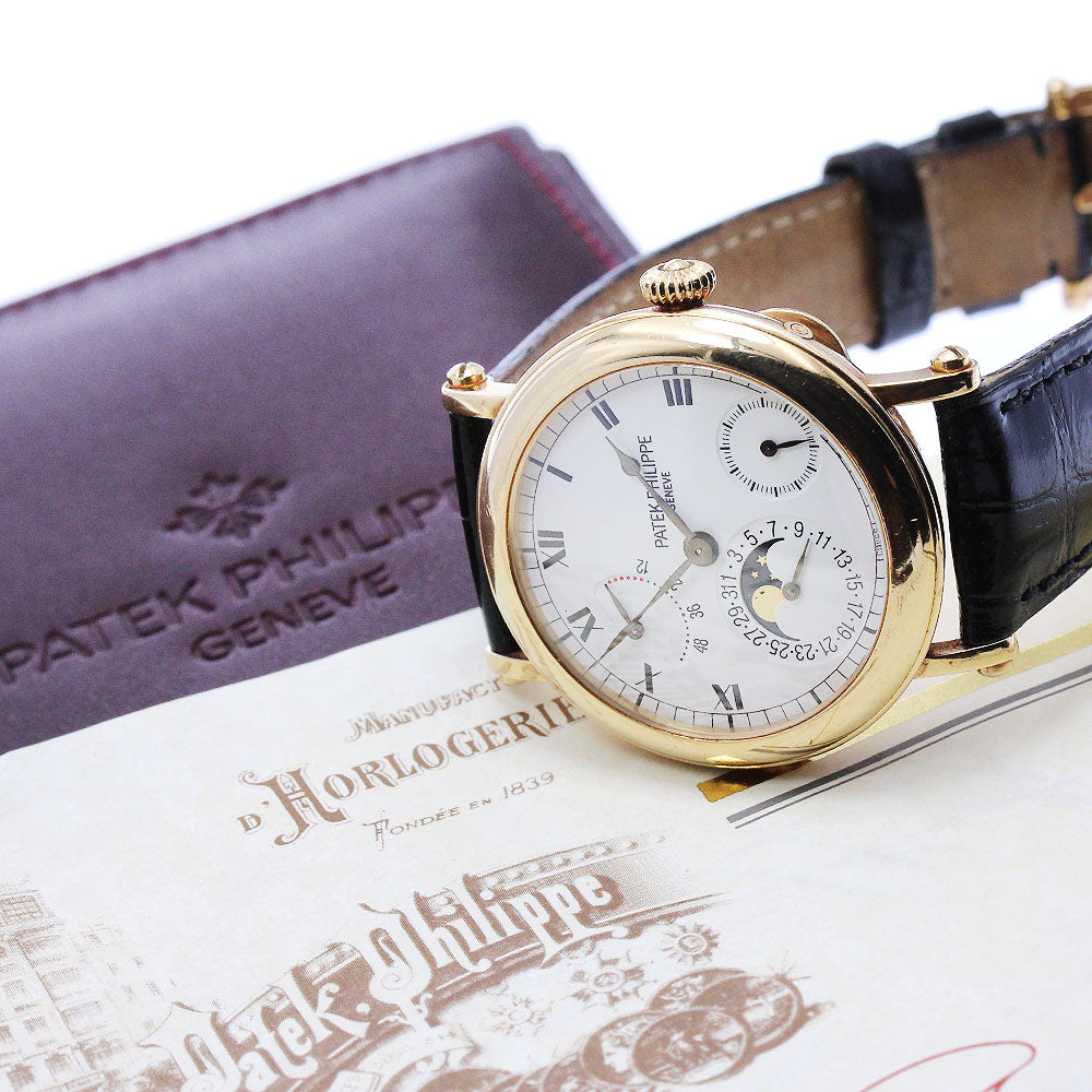 PATEK PHILIPPE Petite Complications 5054 Hunter Case Moon Phase white Dial Automatic Men's Watch_832127
