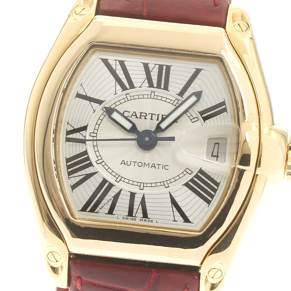 CARTIER Roadster LM W62004V3 K18YG/PG Date Silver Dial Automatic Men's Watch_837248