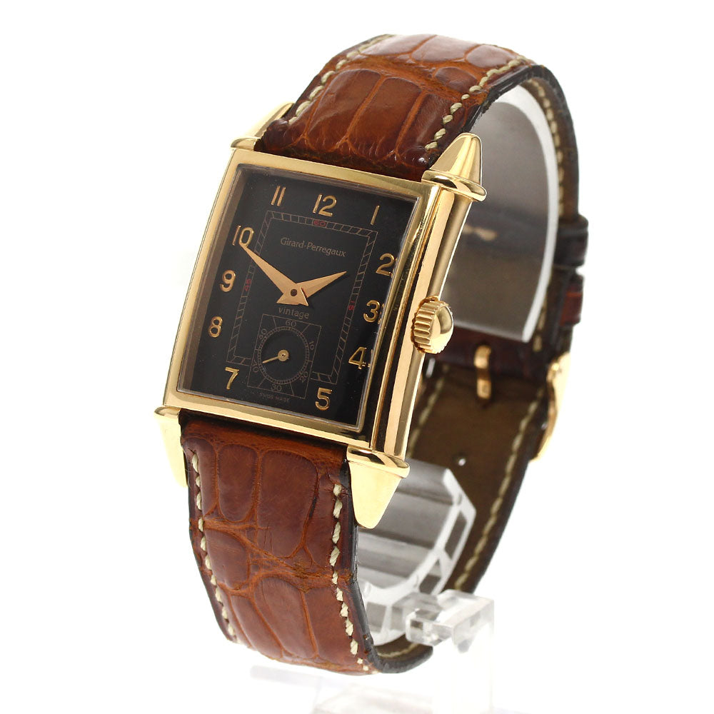 GIRARD PERREGAUX Vintage 1945 2595 18K Pink Gold black Dial Hand Winding Men's Watch_843458