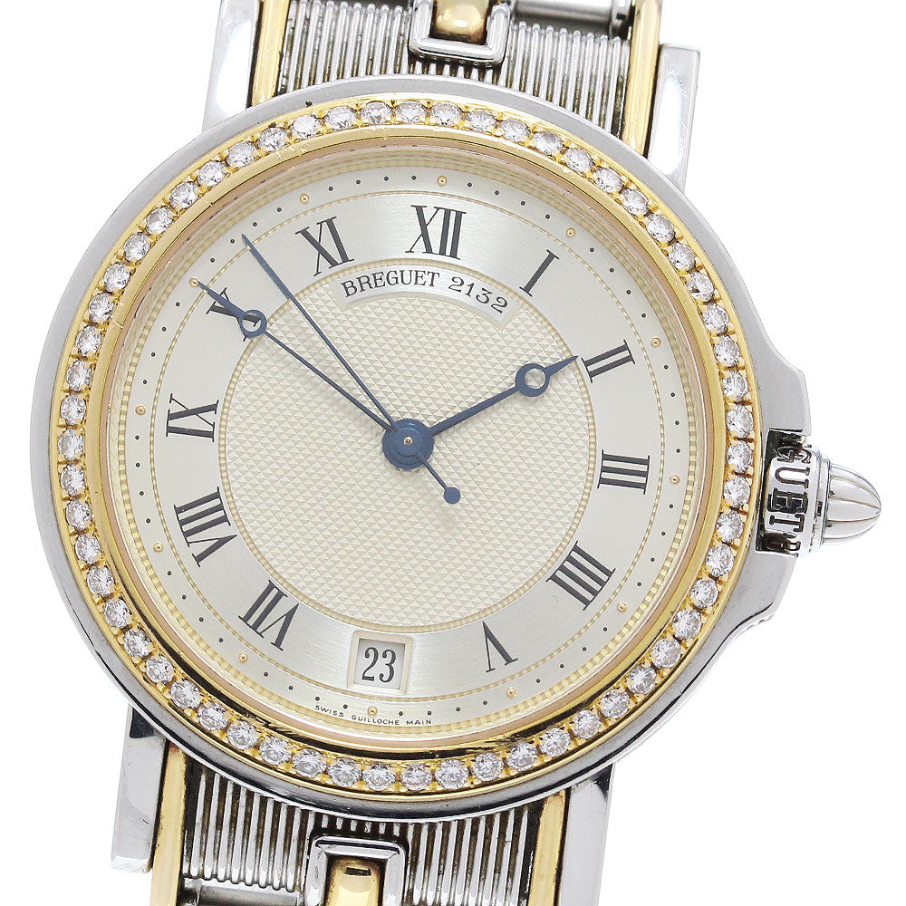 Breguet Marine after diamond bezel 3400SA K18YG2 tone Silver Dial Automatic Men's Watch_867898