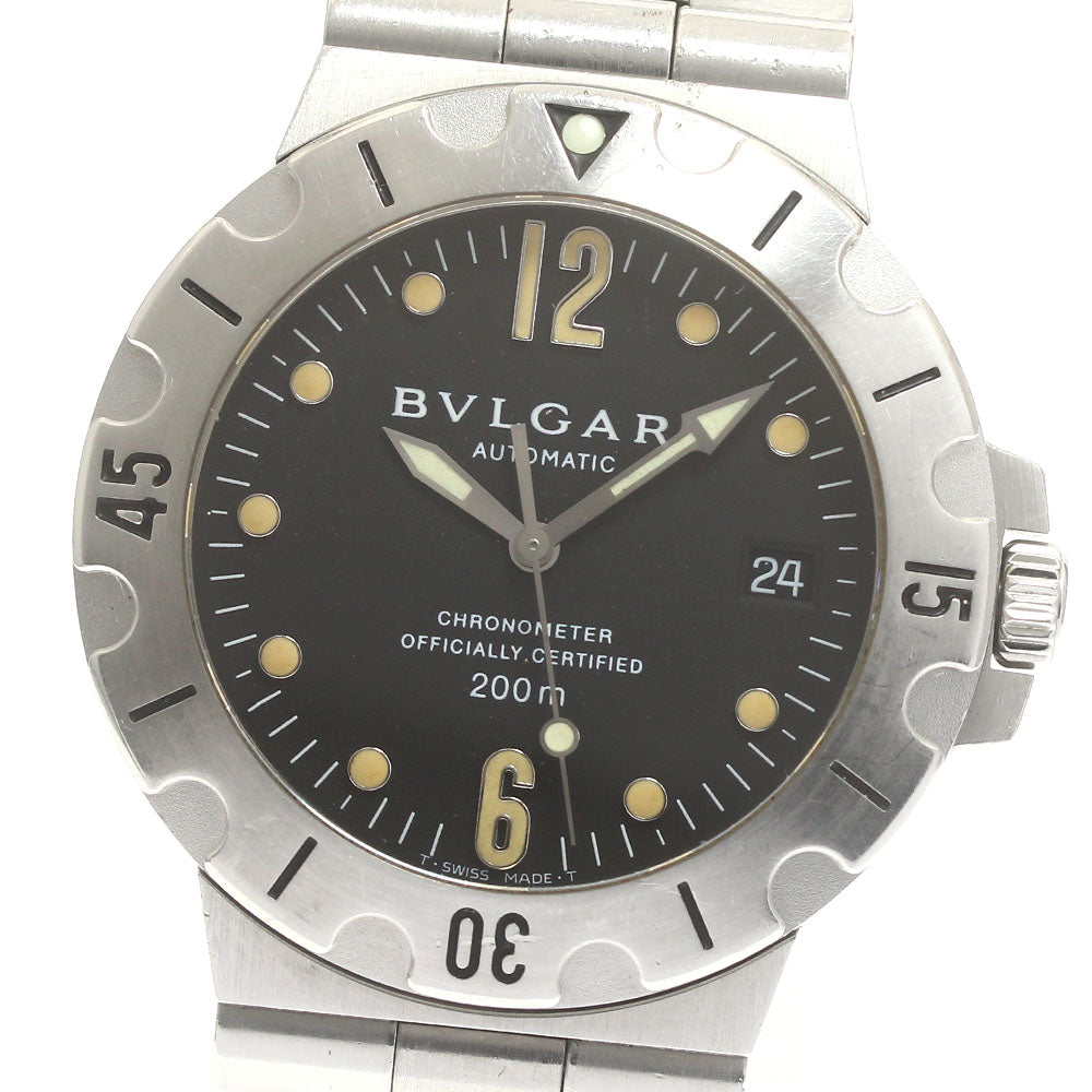 BVLGARI Diagono Scuba SD38S Date black Dial Automatic Men's Watch_870038