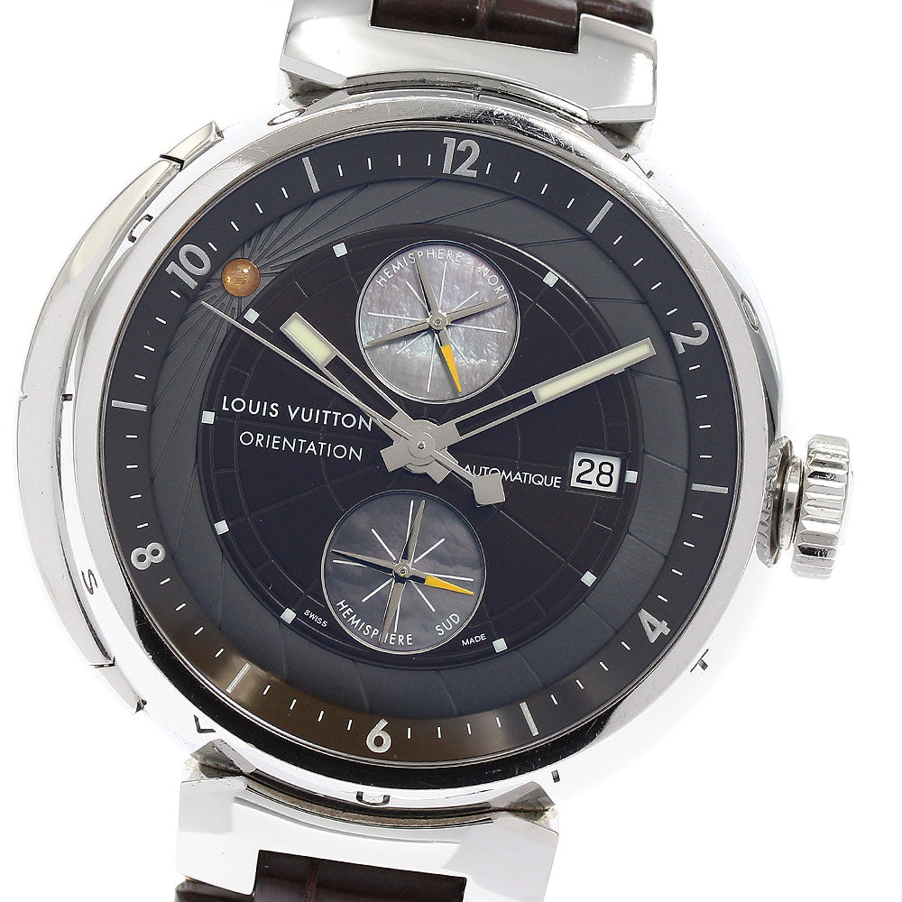 LOUIS VUITTON Tambour orientation Q10A1 Date Brown / shell Dial Automatic Men's Watch_872453