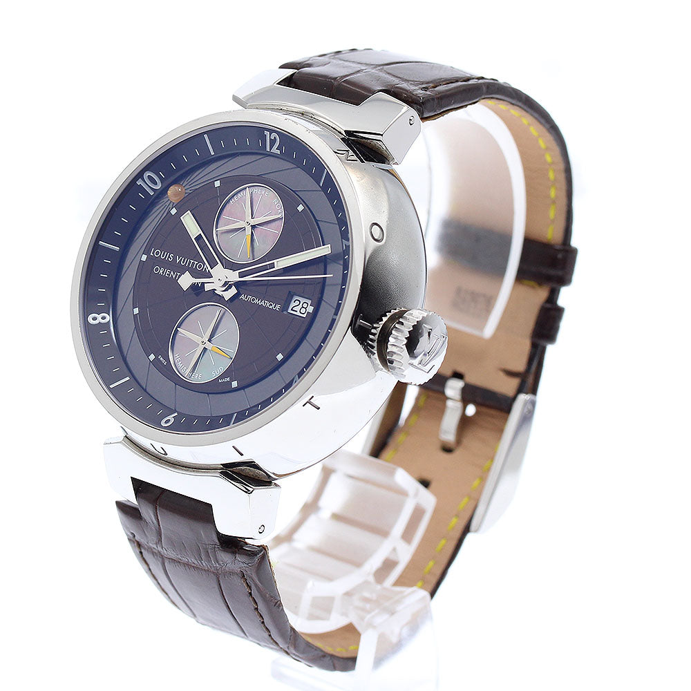 LOUIS VUITTON Tambour orientation Q10A1 Date Brown / shell Dial Automatic Men's Watch_872453