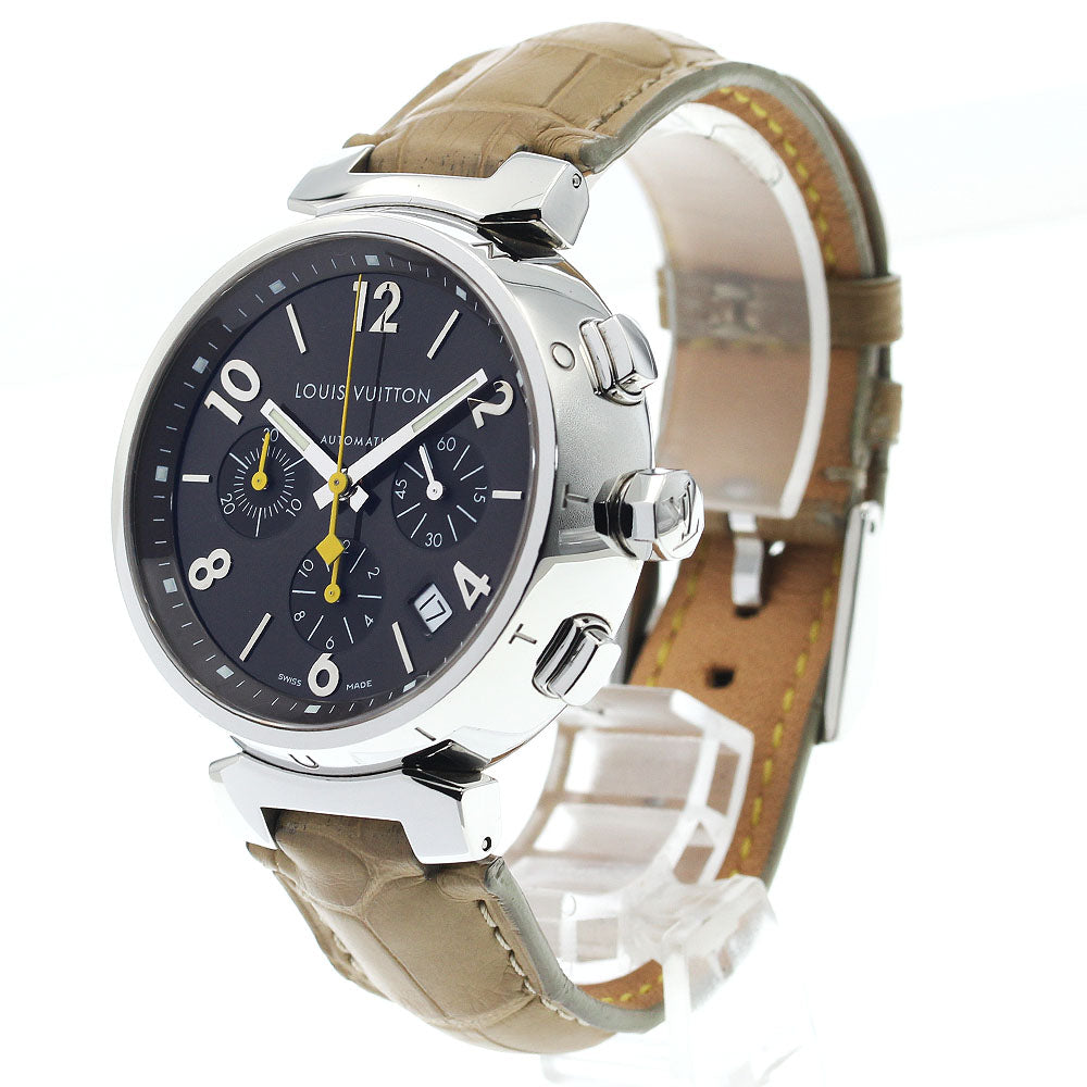 LOUIS VUITTON Tambour Q1121 Date Chronograph Brown Dial Automatic Men's Watch_874561
