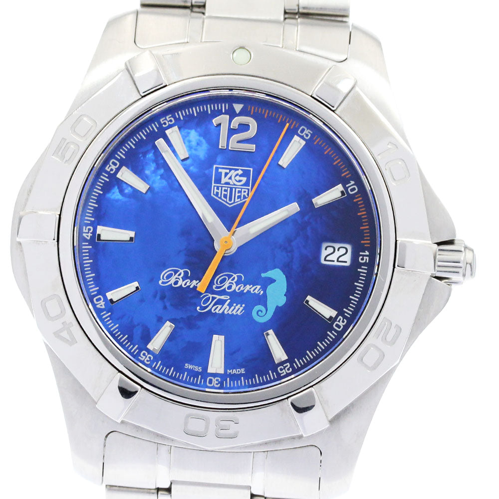 TAG HEUER New Aqua Racer Bora Bora 2007 Limited WAF211N Date Blue shell Dial Automatic Men's Watch_874754
