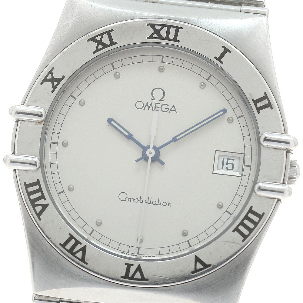 OMEGA Constellation date flat bezel Silver Dial Quartz Men's Watch_876199