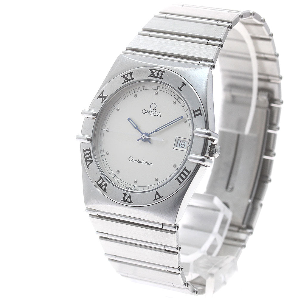 OMEGA Constellation date flat bezel Silver Dial Quartz Men's Watch_876199