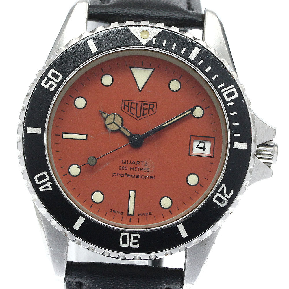 TAG HEUER Professional 200 m 980.013/014 Date Orange Dial Quartz Men's_877205