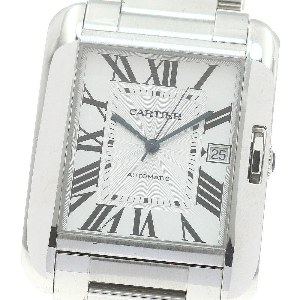 CARTIER Tank Anglaise XL W5310008 Date Silver Dial Automatic Men's Watch_879325