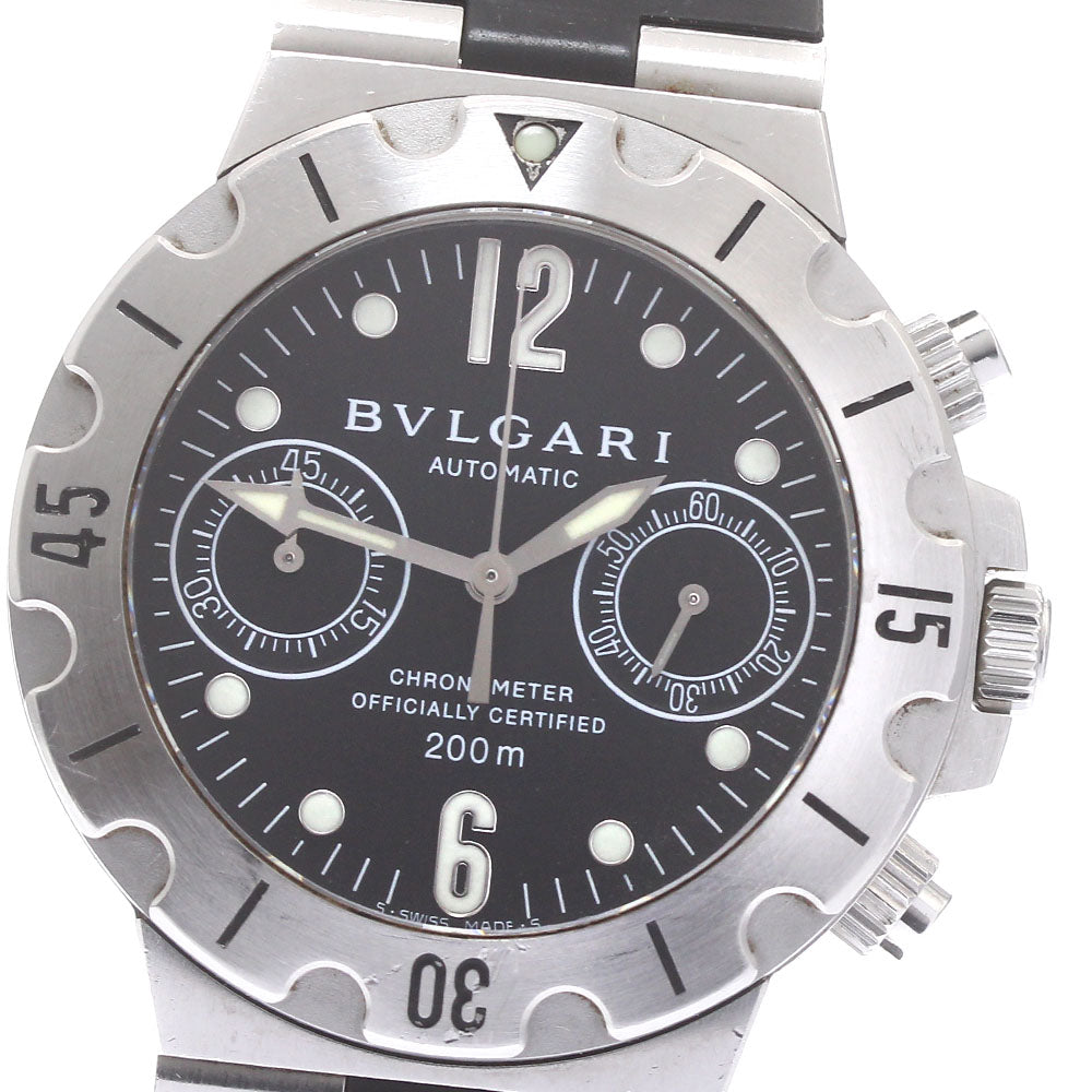 BVLGARI Diagono Scuba SC38S Chronograph black Dial Automatic Men's Watch_880392