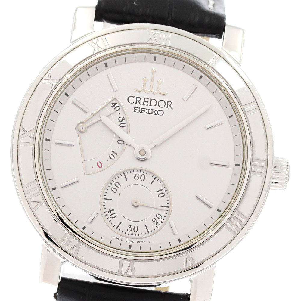SEIKO CREDOR GCAY999/4S79-0020 Power reserve Silver Dial Hand Winding Men's Watch_880393