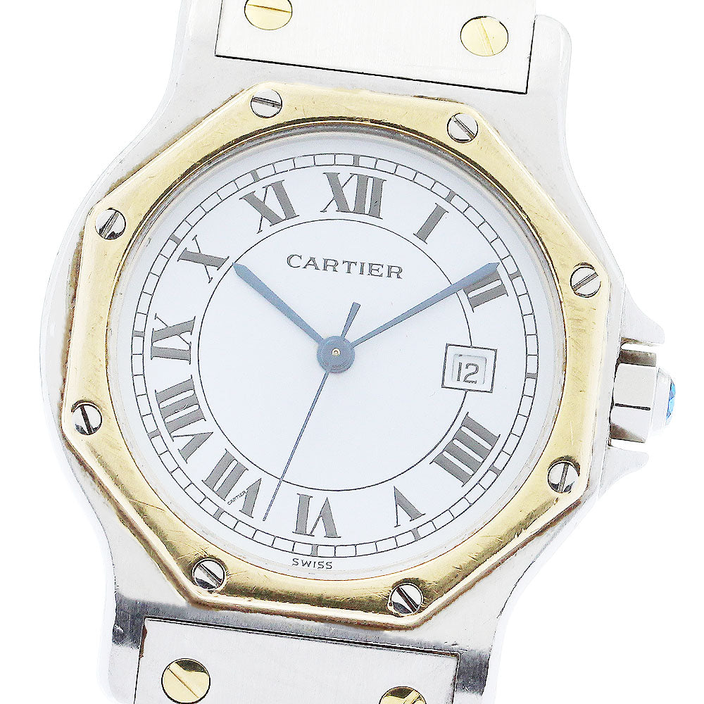 CARTIER Santos Octagon LM 81037288 Date white Dial Automatic Men's Watch_881034