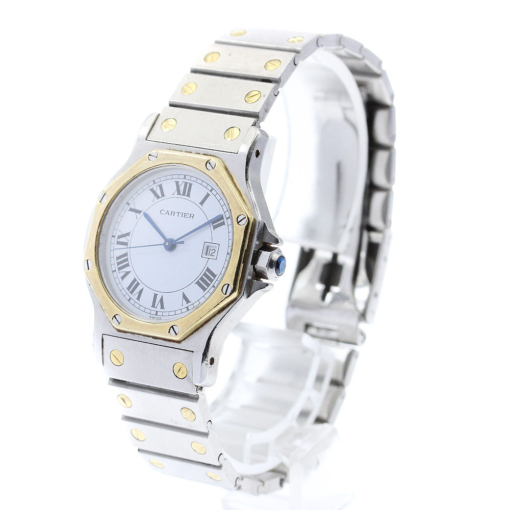 CARTIER Santos Octagon LM 81037288 Date white Dial Automatic Men's Watch_881034