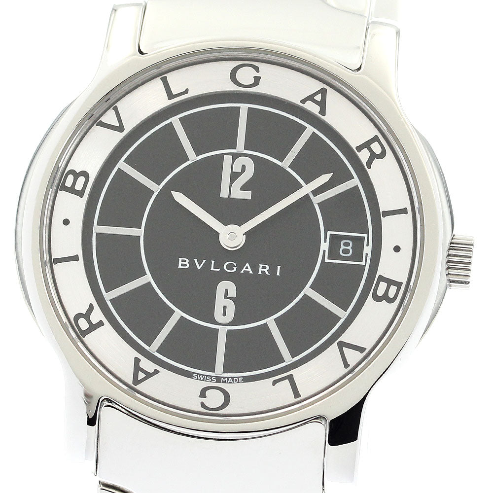 BVLGARI Solo tempo ST35S Date Black / Silver Dial Quartz Men's Watch_881350