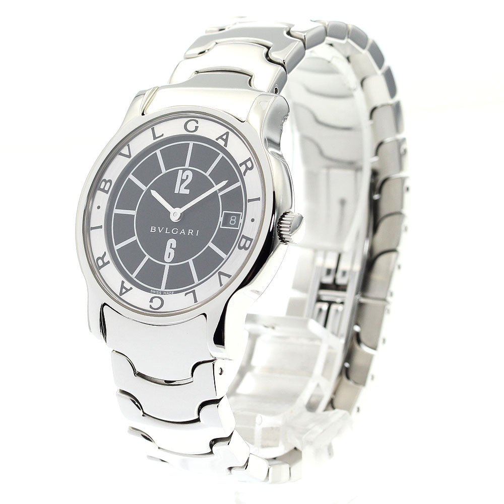 BVLGARI Solo tempo ST35S Date Black / Silver Dial Quartz Men's Watch_881350