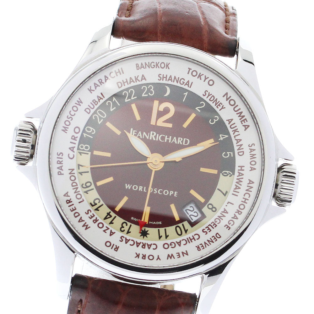 DANIEL JEANRICHARD 55122 Date GMT wine-red Dial Automatic Men's Watch_882007