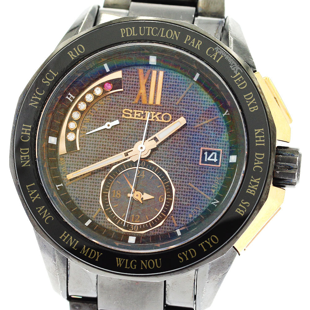 SEIKO Brights SAGA115/8B54-0AJ0 Date black Dial Solar Powered Radio Men's_882806