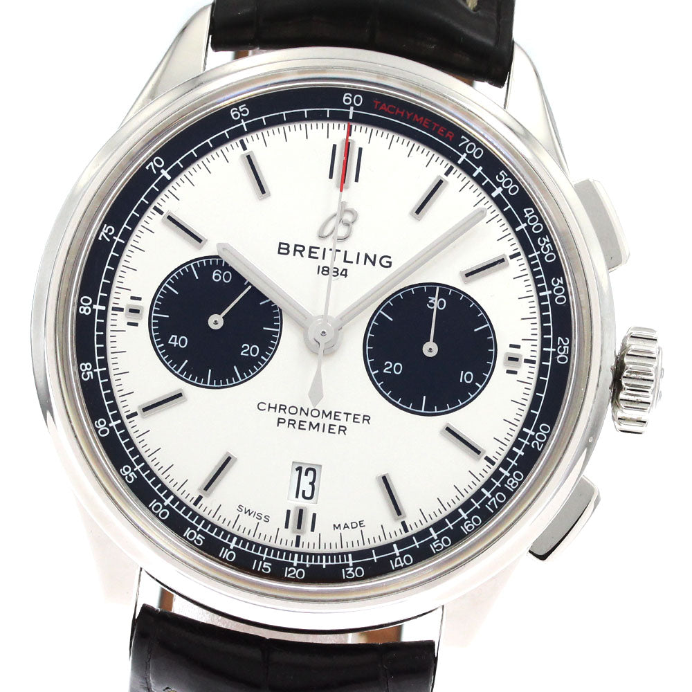 BREITLING Premier B01 AB0118 Chronograph Silver / Black Dial Automatic Men's Watch_883194