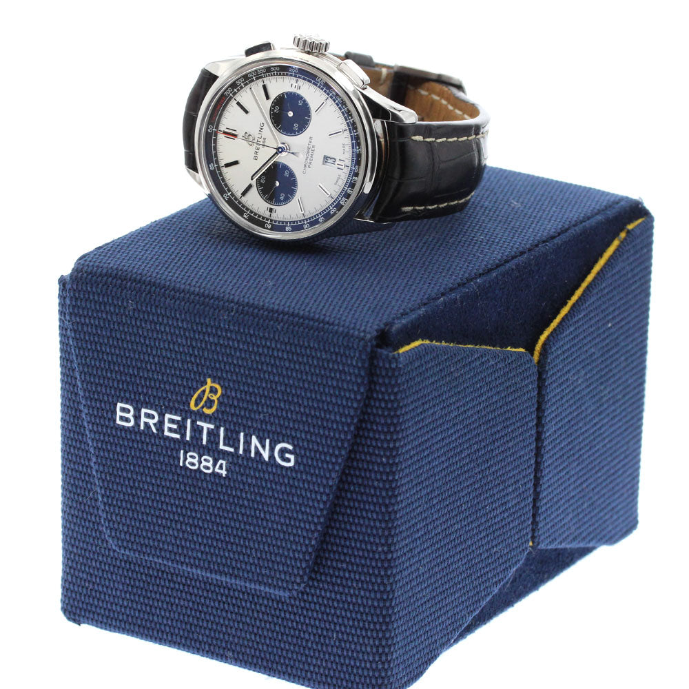BREITLING Premier B01 AB0118 Chronograph Silver / Black Dial Automatic Men's Watch_883194