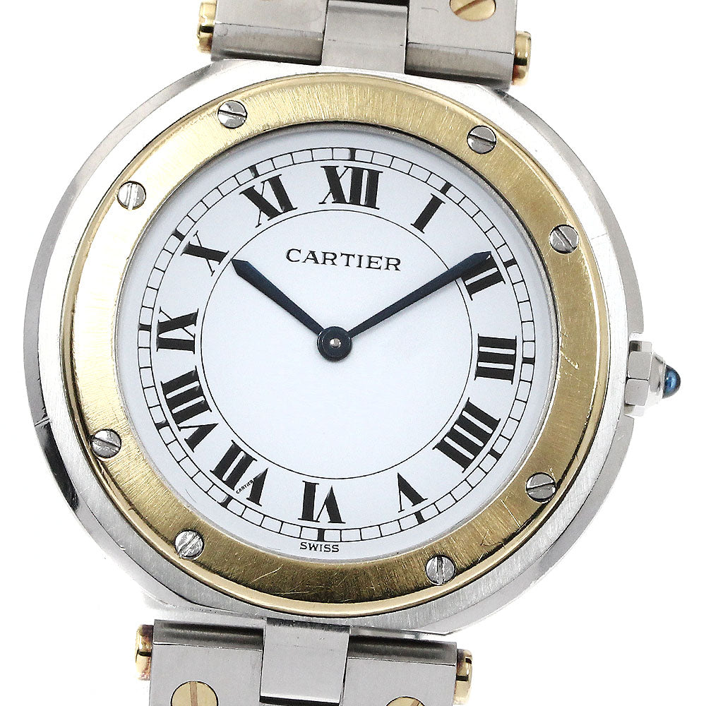 CARTIER Santos Round LM 83038288 2 tone white Dial Quartz Men's Watch_883612