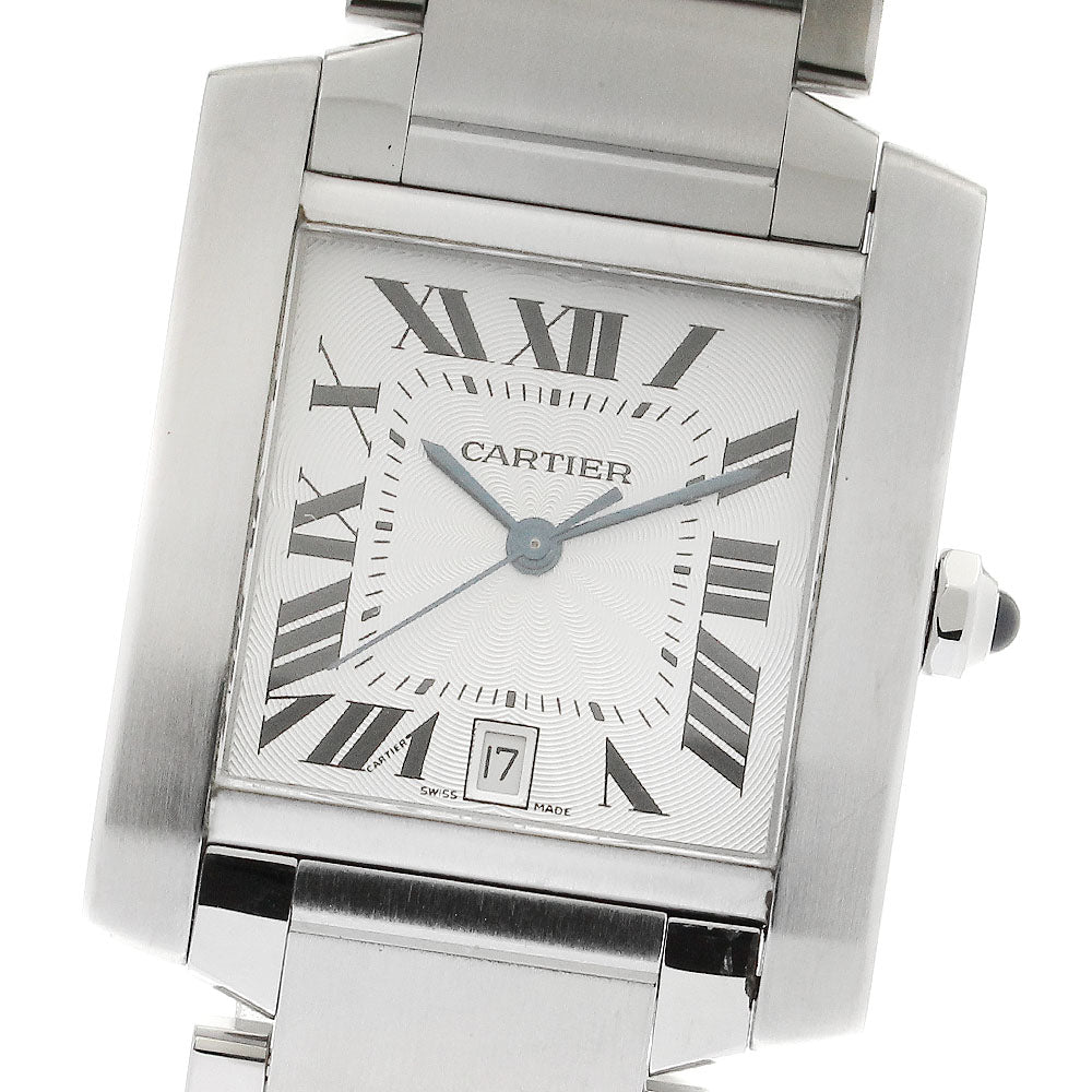 CARTIER Tank francaise LM W51002Q3 Date Silver Dial Automatic Men's Watch_883817