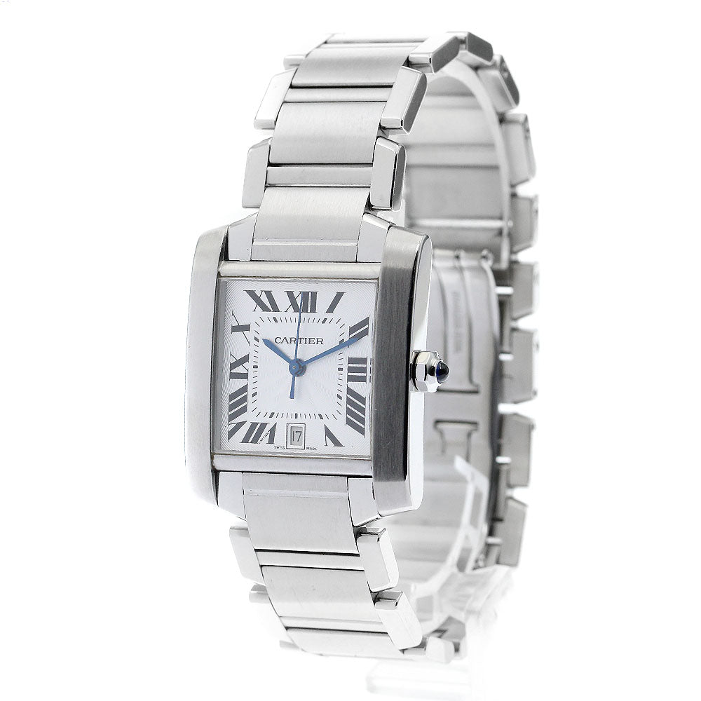CARTIER Tank francaise LM W51002Q3 Date Silver Dial Automatic Men's Watch_883817