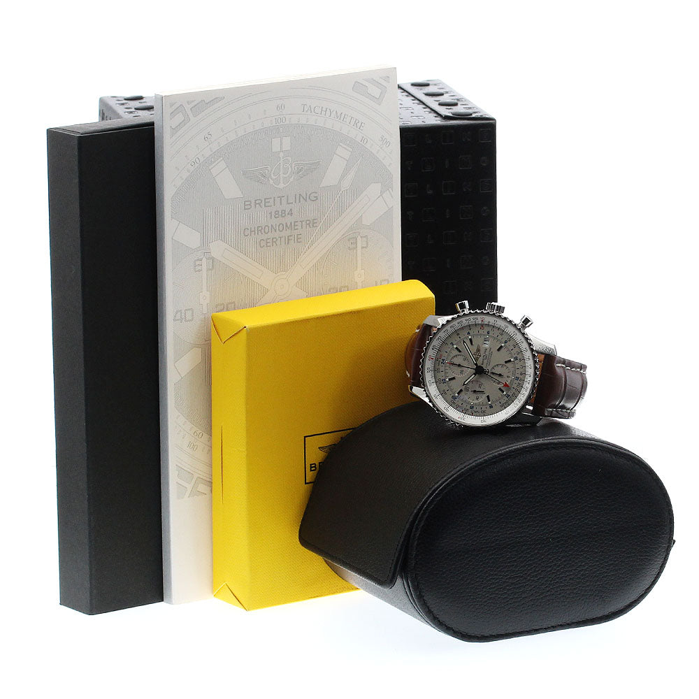 BREITLING Navitimer World A24322 Chronograph Silver Dial Automatic Men's Watch_883999
