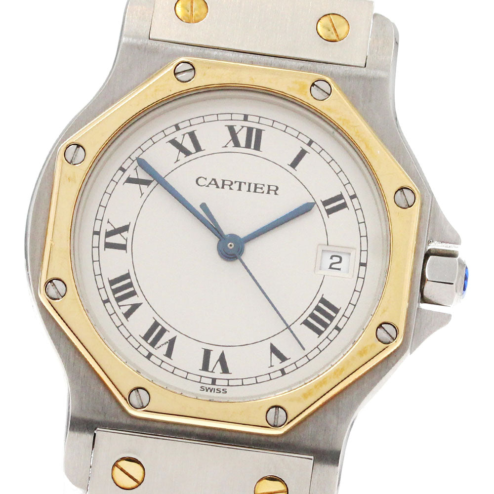 CARTIER Santos Octagon LM W2001583 YG2 tone Beige Dial Quartz Men's Watch_884962
