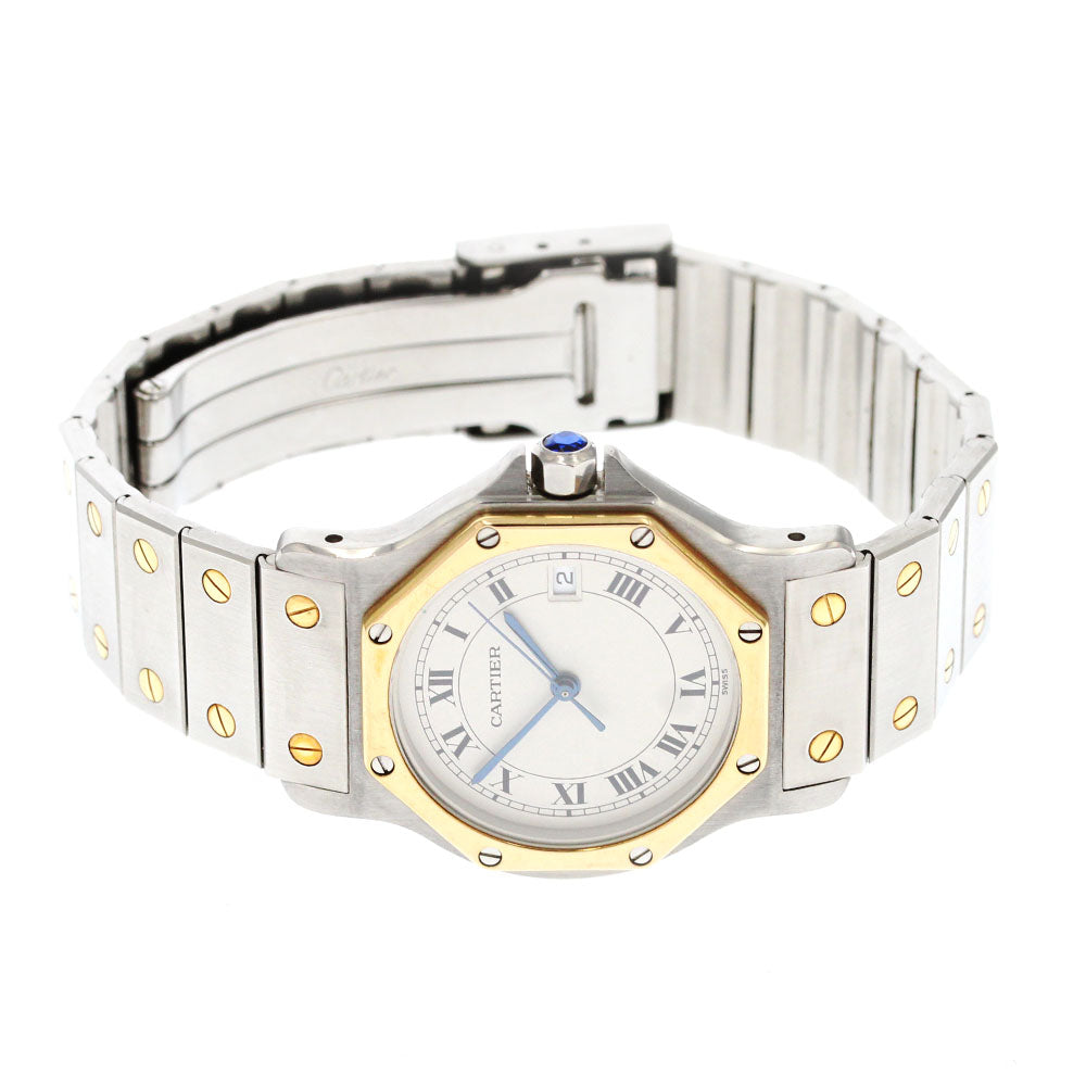 CARTIER Santos Octagon LM W2001583 YG2 tone Beige Dial Quartz Men's Watch_884962