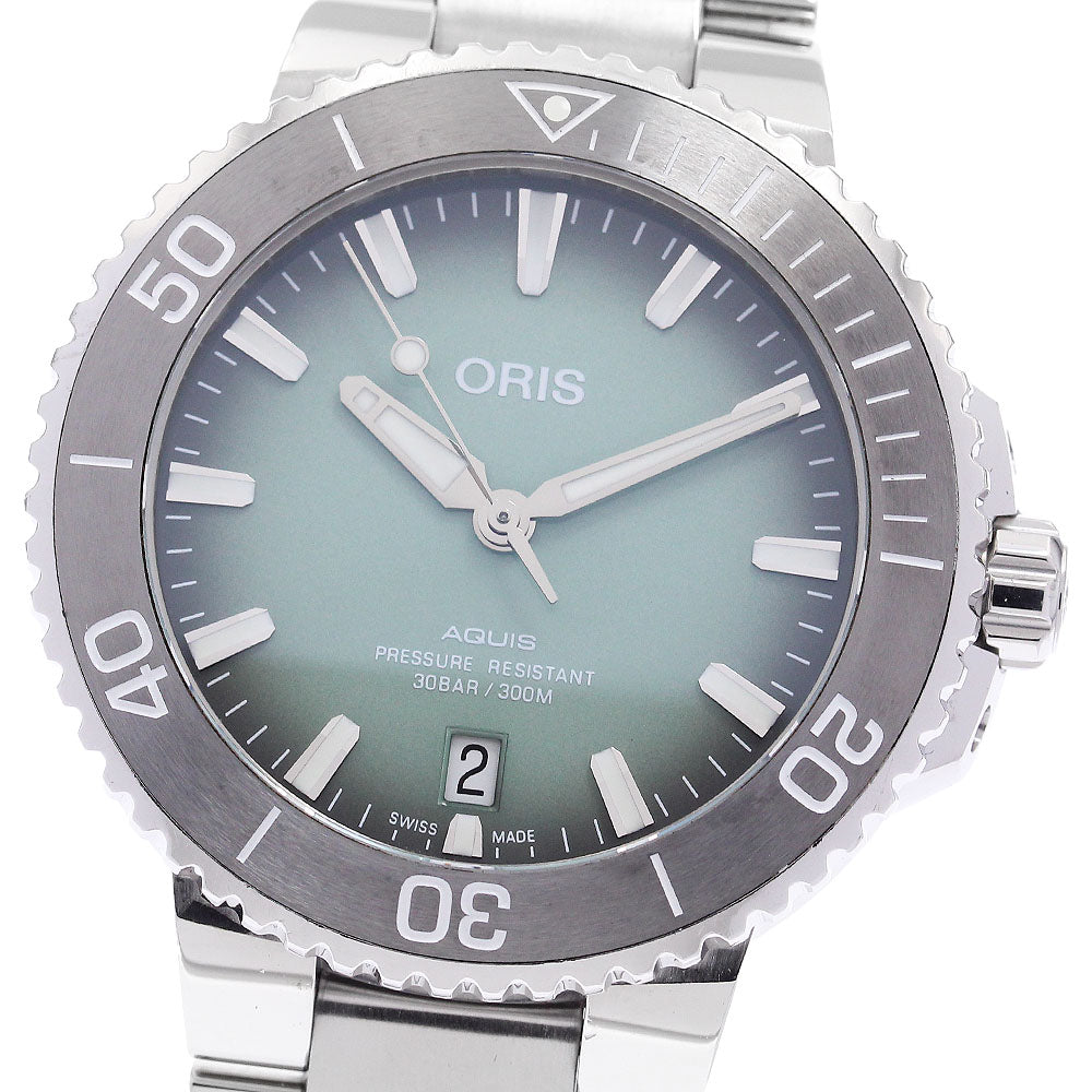 ORIS Aquis 01 733 7732 4137 Date Green Dial Automatic Men's Watch_885339