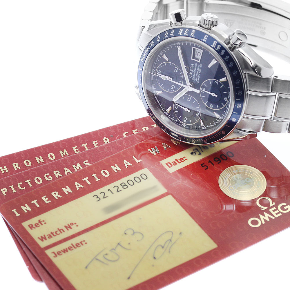 OMEGA Speedmaster 3212.80 Chronograph blue Dial Automatic Men's Watch_885521