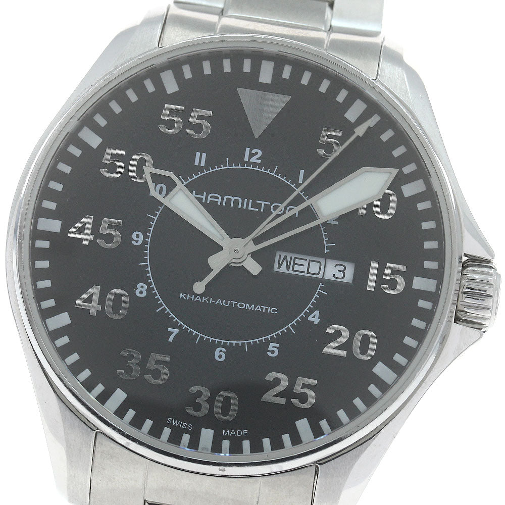 HAMILTON Khaki pilot H647150 Day date Black Dial Automatic Men's Watch_886123