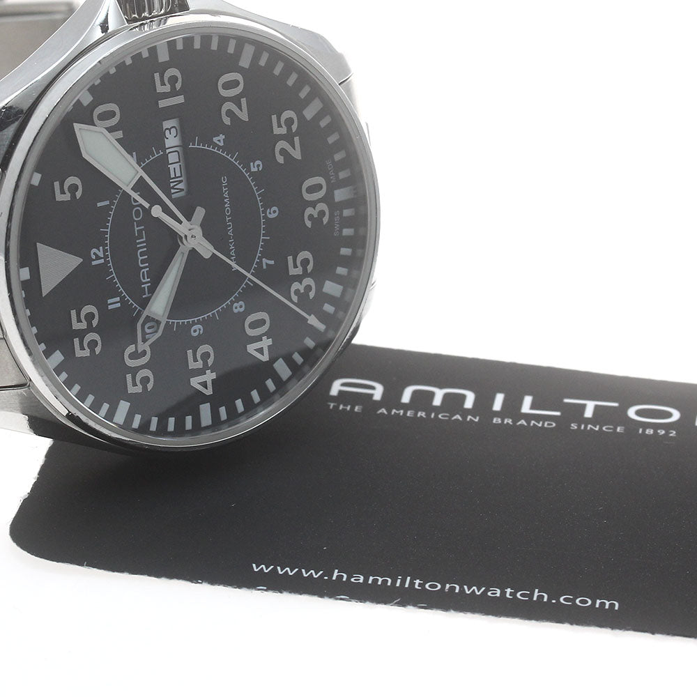 HAMILTON Khaki pilot H647150 Day date Black Dial Automatic Men's Watch_886123