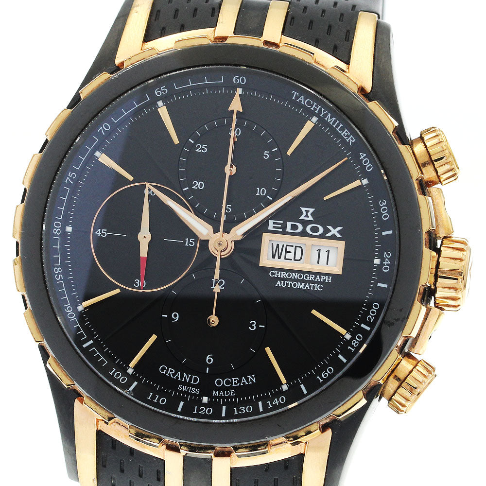 EDOX Grand Ocean 01113 Chronograph day date black Dial Automatic Men's_886445
