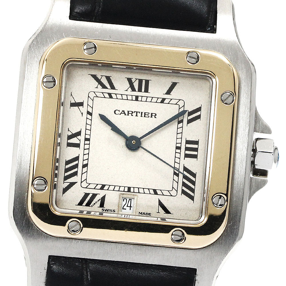 CARTIER Santos GalbeeLM W20011C4 Date beige Dial Quartz Men's Watch_886525