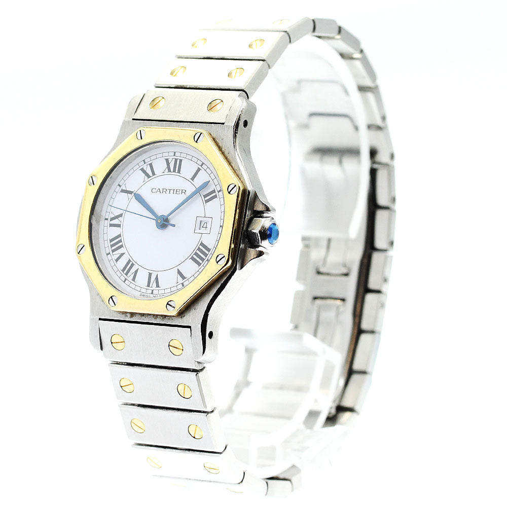 CARTIER Santos Octagon LM YG bezel white Dial Automatic Men's Watch_886575
