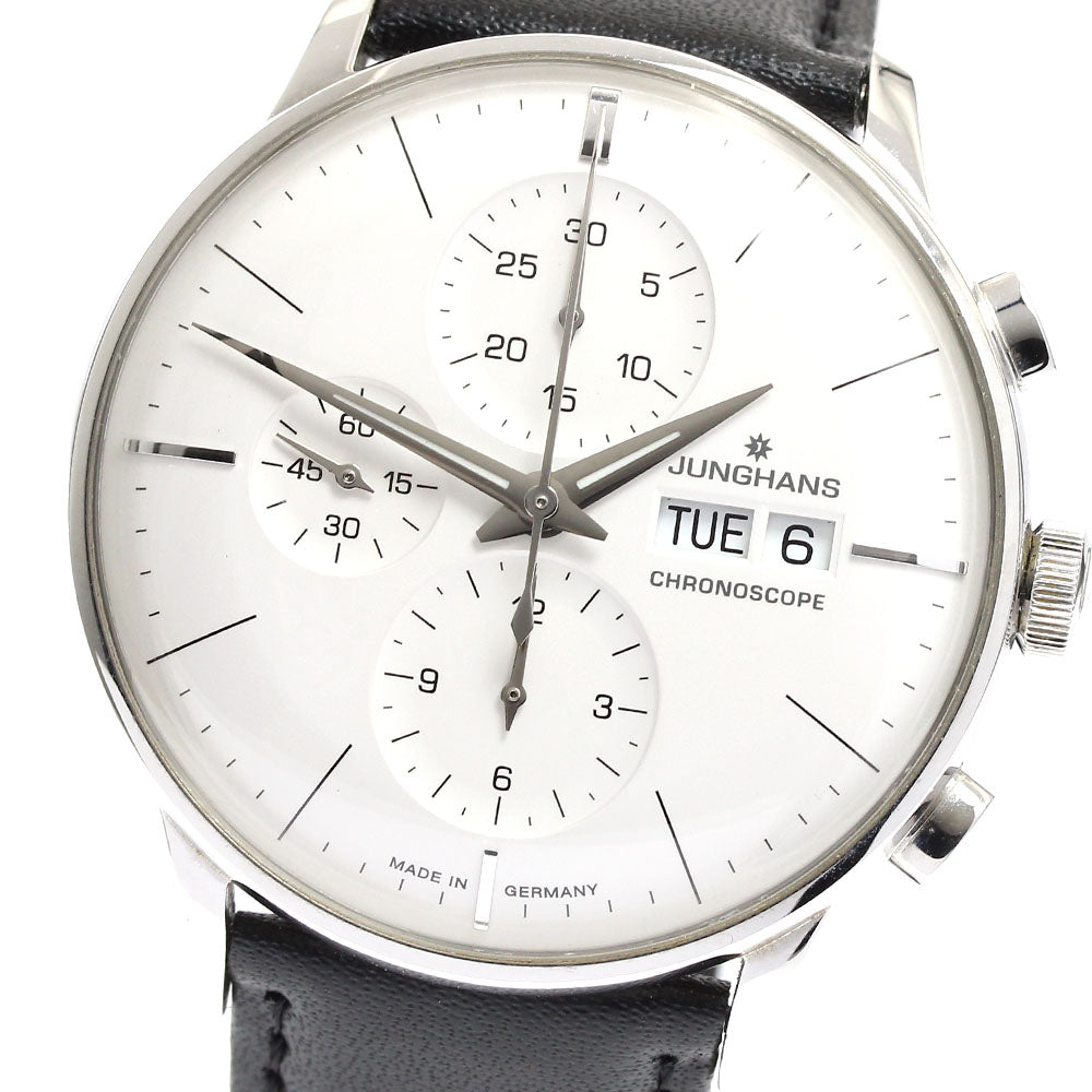 JUNGHANS Meister chronoscope 027/4120 Day date white Dial Automatic Men's_887229