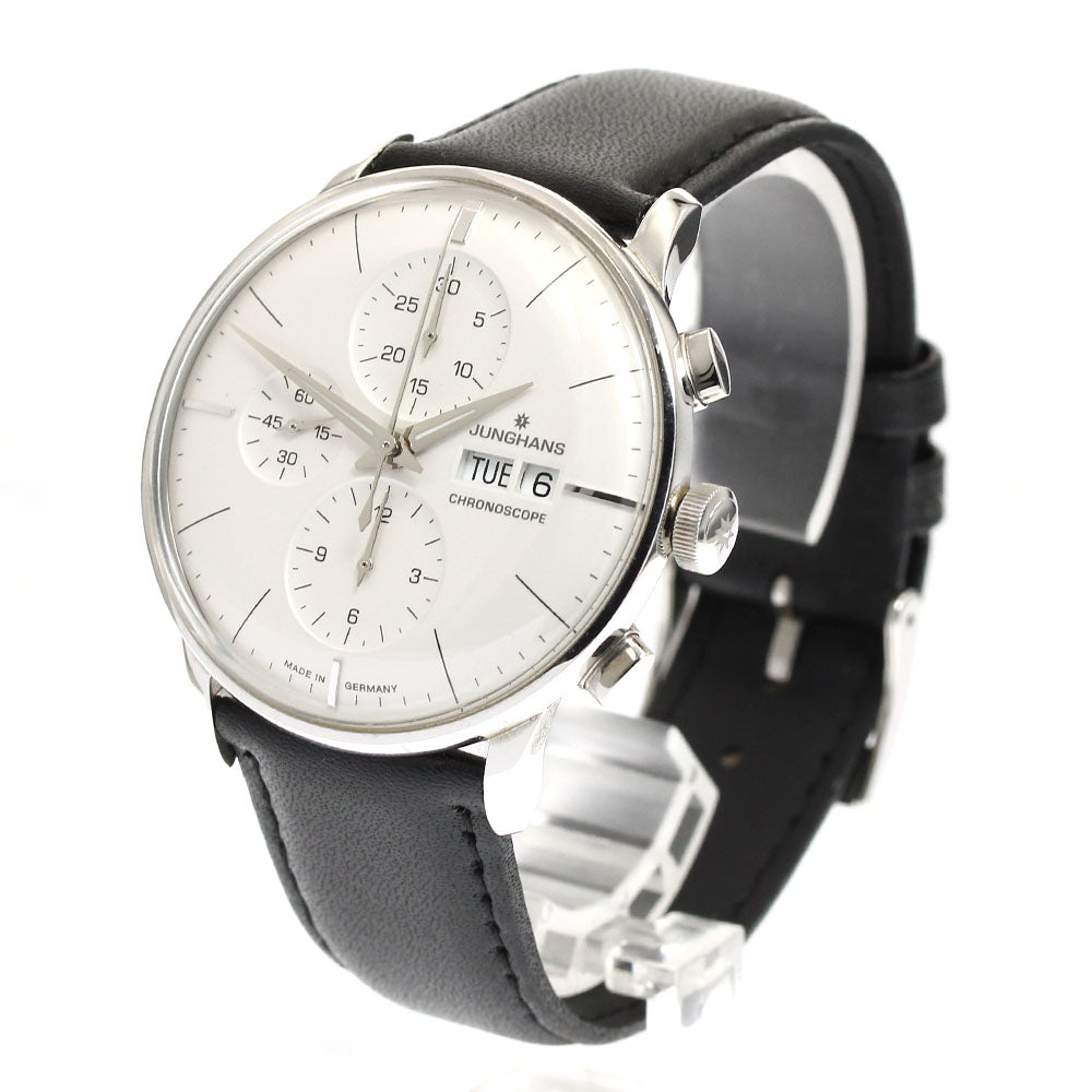 JUNGHANS Meister chronoscope 027/4120 Day date white Dial Automatic Men's_887229