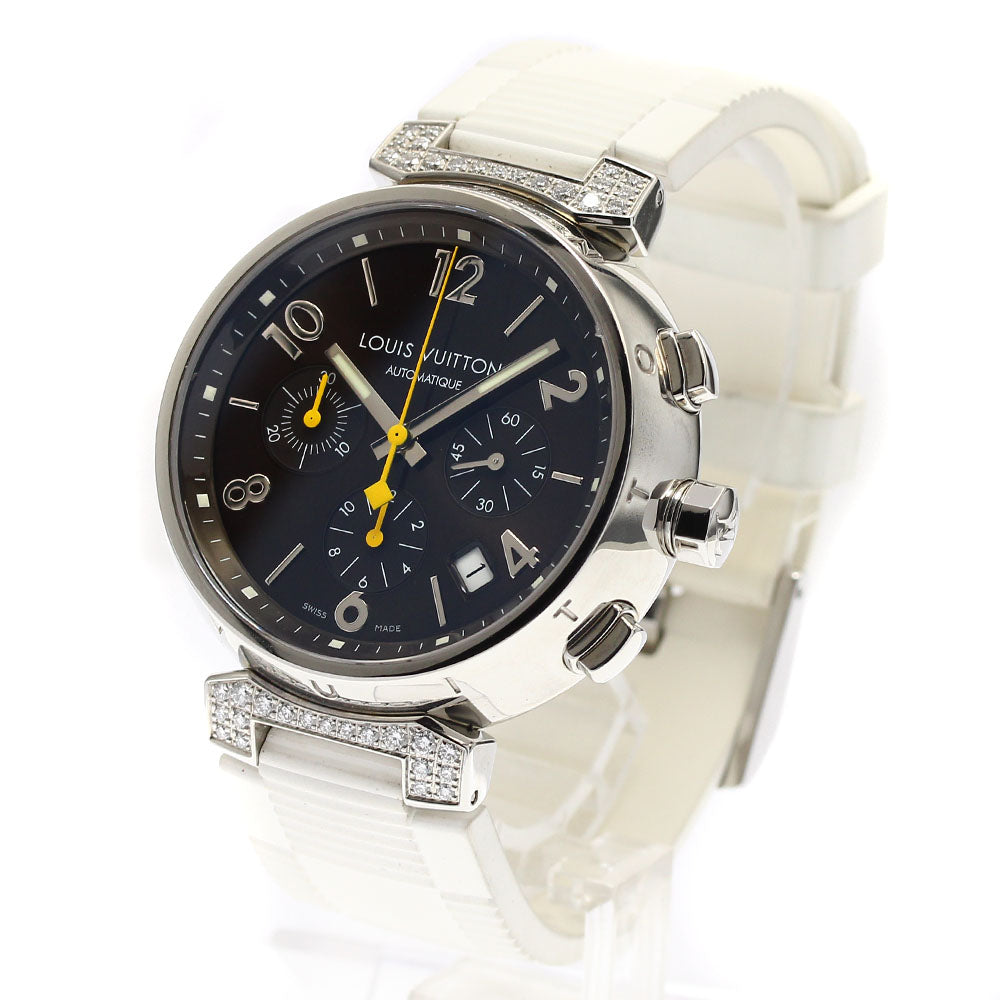LOUIS VUITTON Tambour Q112G Chronograph rug diamond Automatic Men's Watch_887257