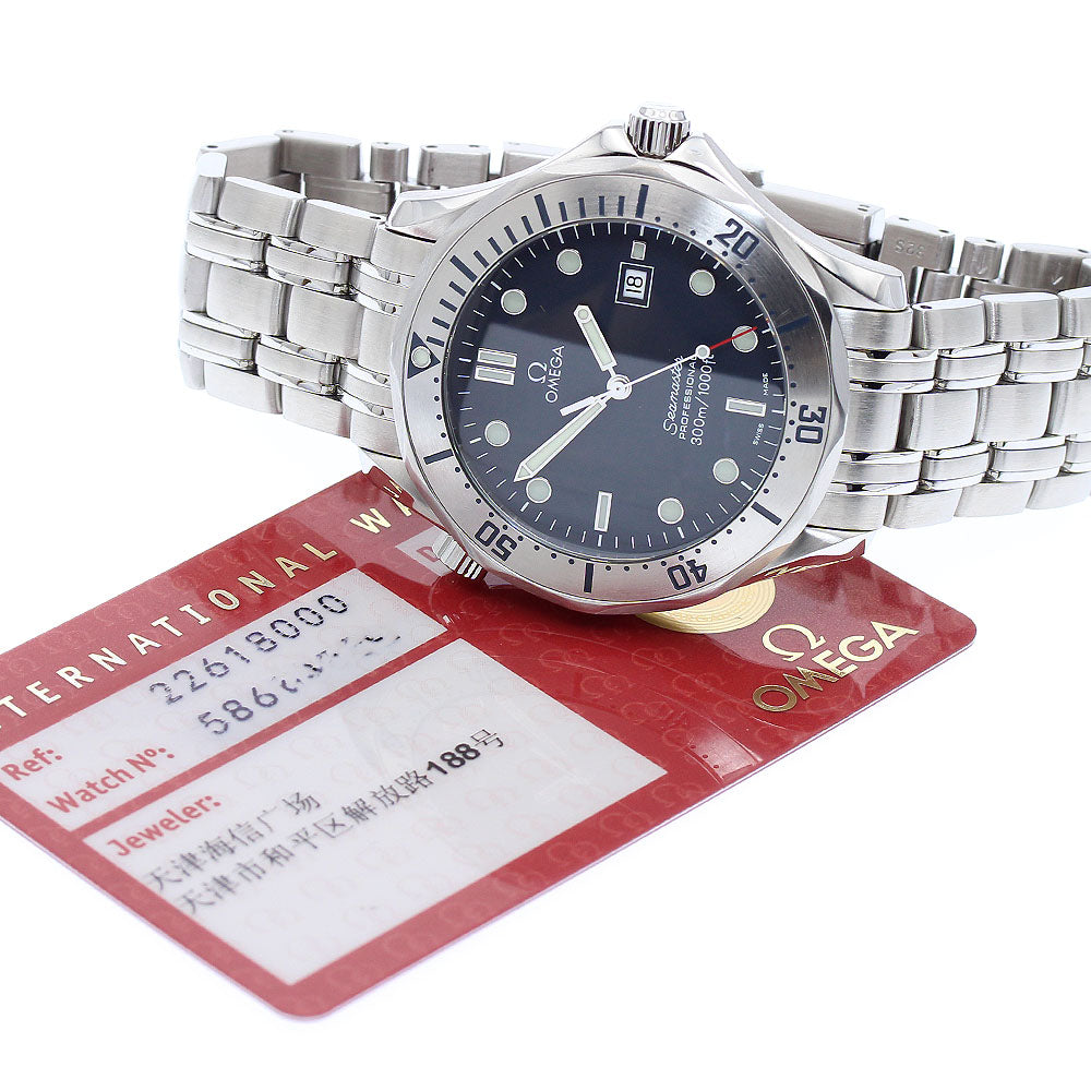 OMEGA Seamaster300 Professional 2261.80 Date Navy Dial Quartz Men's Watch_887987