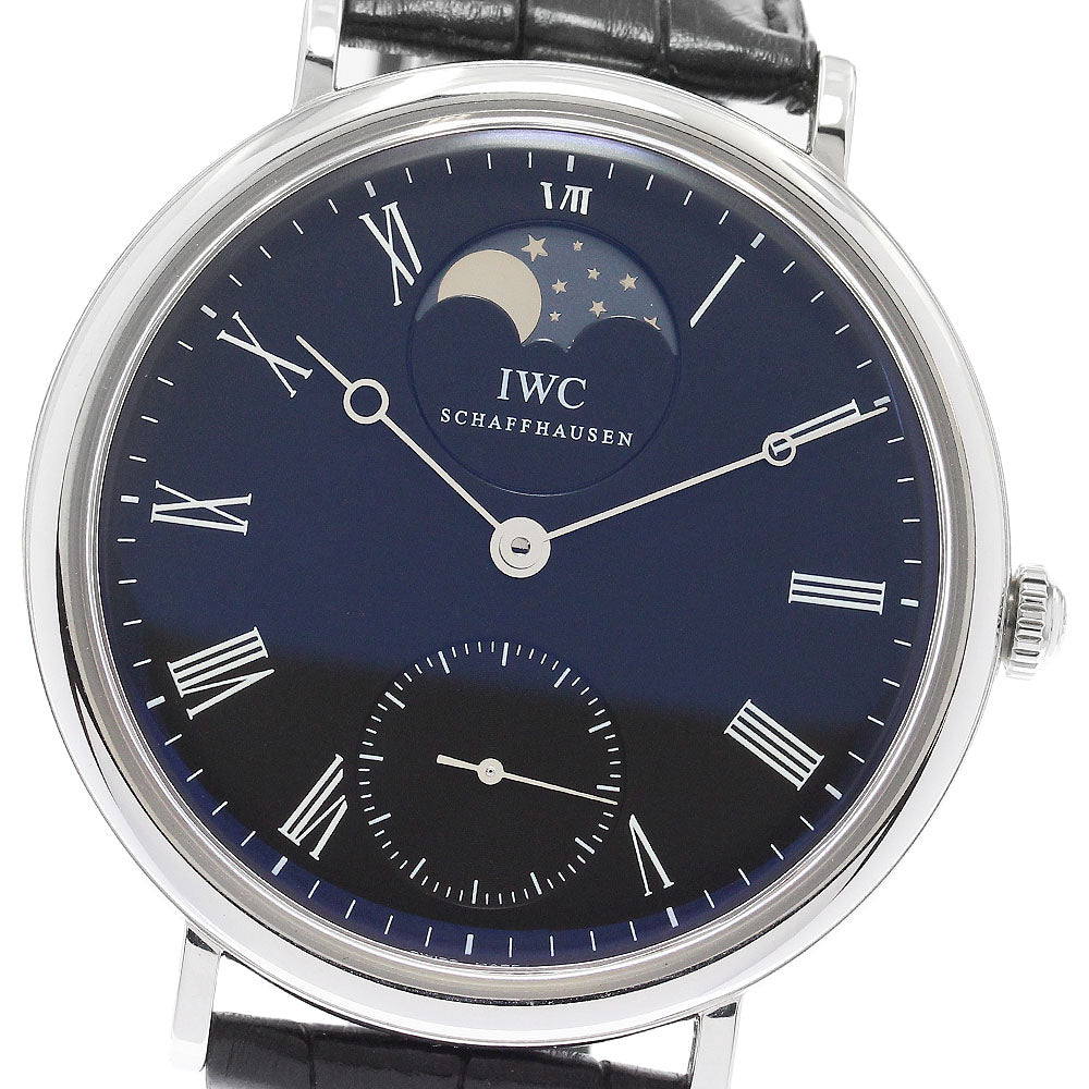IWC SCHAFFHAUSEN Vintage Portofino IW544801 Moon phase black Dial Hand Winding Men's Watch_888113