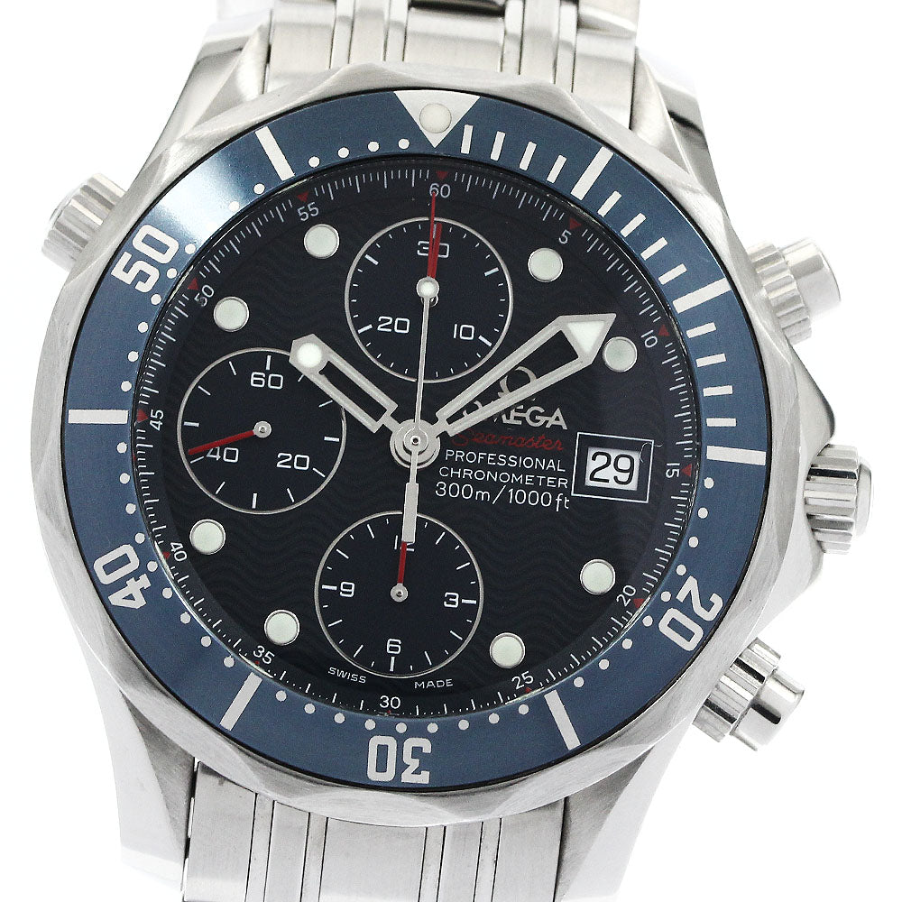OMEGA Seamaster300 2225.80 Date Chronograph Navy Dial Automatic Men's_888134