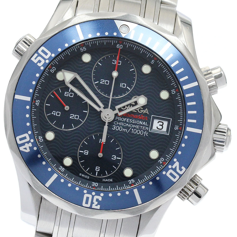 OMEGA Seamaster300 2225.80 Date Chronograph Navy Dial Automatic Men's_888206